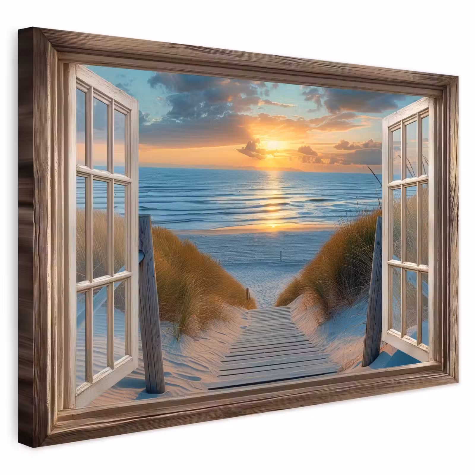 Buiten canvas - Doorkijk - Strand - Pad - Zonsondergang — 1