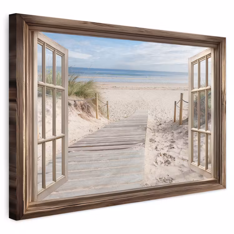 Buiten canvas - Doorkijk - Strand - Duinen - Pad - Landschap — 1