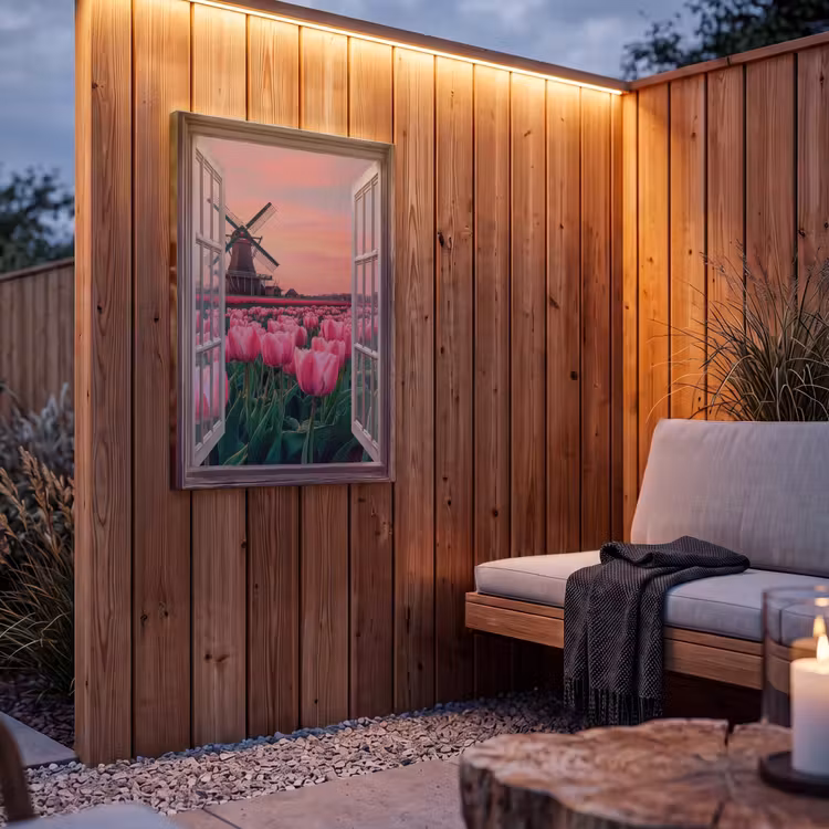 Buiten canvas - Doorkijk - Tulpen - Bloemen - Molen - Raam — 4