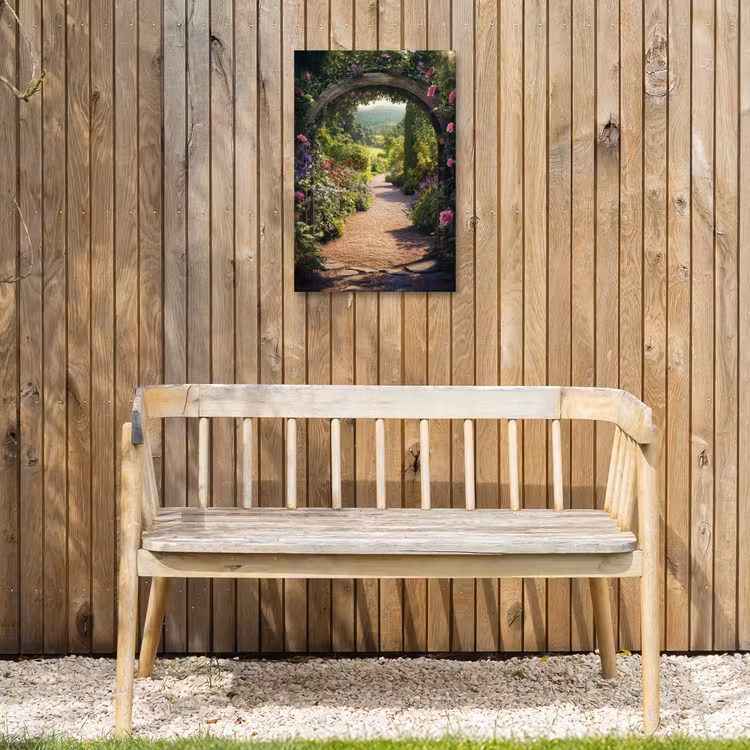 Buiten canvas - Doorkijk - Bloemen - Natuur - Rozenboog — 3