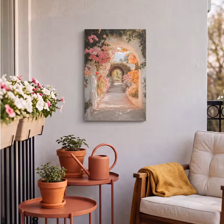 Buiten canvas - Doorkijk - Boog - Bloemen - Pastel — 4