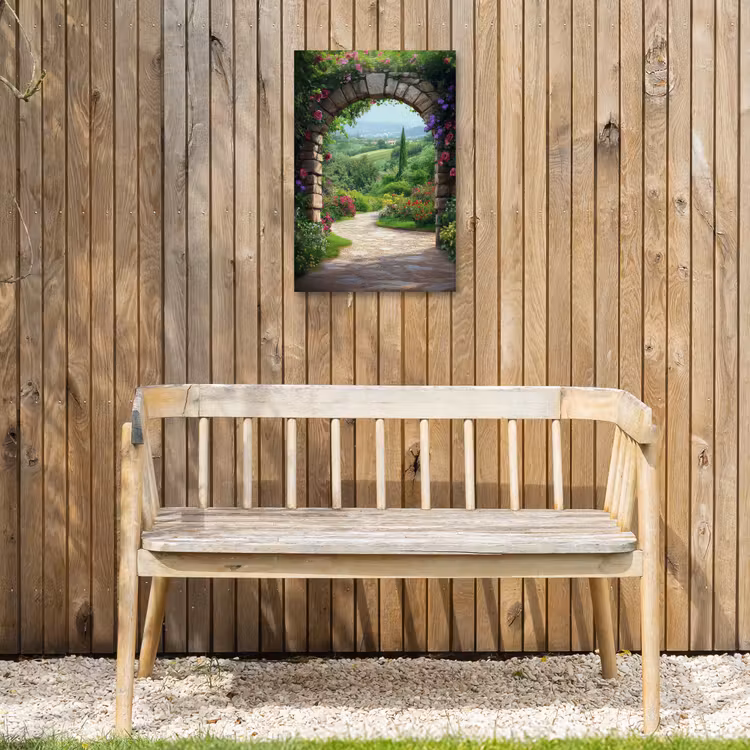 Buiten canvas - Doorkijk - Landschap - Bloemen - Pad - Uitzicht — 3