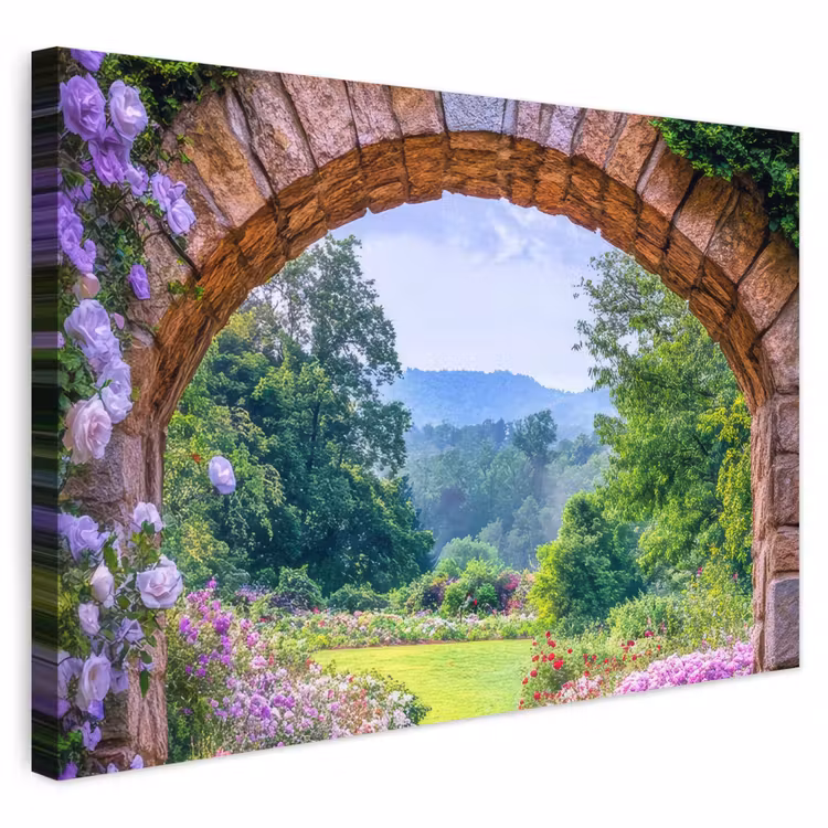 Buiten canvas - Doorkijk - Poort - Bloemen - Tuin — 1