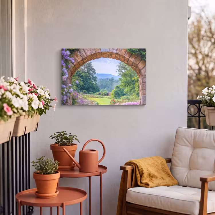 Buiten canvas - Doorkijk - Poort - Bloemen - Tuin — 3