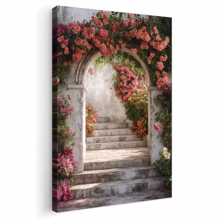 Buiten canvas - Doorkijk - Rozen - Vintage - Poort — 1