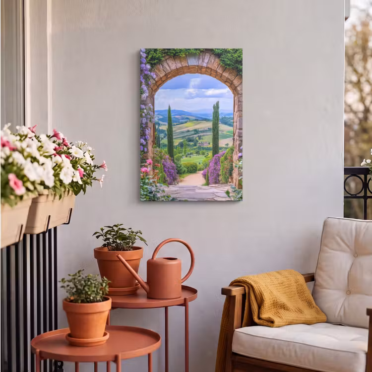 Buiten canvas - Doorkijk - Toscane - Landschap - Poort — 4