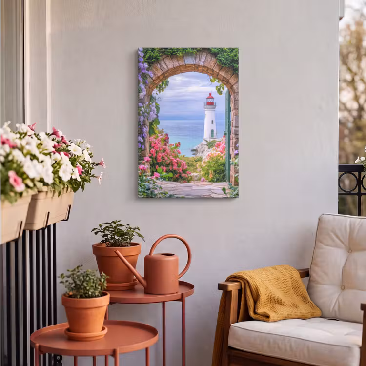 Buiten canvas - Doorkijk - Vuurtoren - Bloemen - Uitzicht — 4