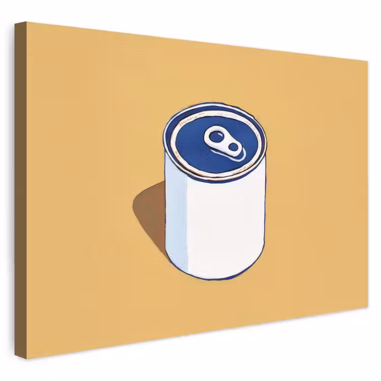 Buiten canvas - Blikje - Minimalistisch - Blauw - Illustratie — 1
