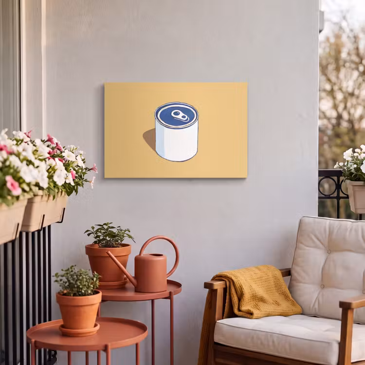 Buiten canvas - Blikje - Minimalistisch - Blauw - Illustratie — 3