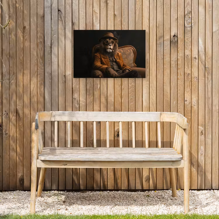 Buiten canvas - Bril - Leeuw - Bank - Hoed — 3