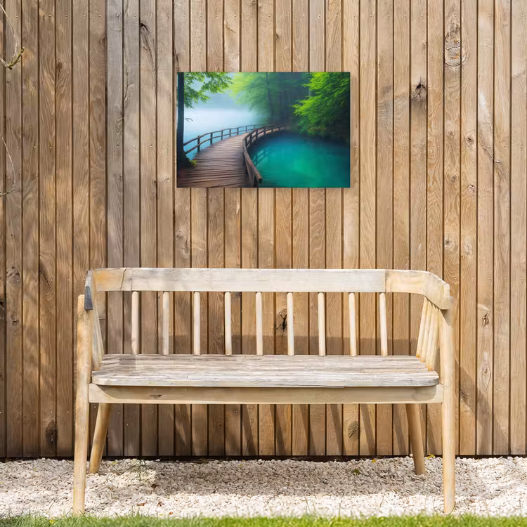 Buiten canvas - Brug - Water - Rivier - Bos — 3