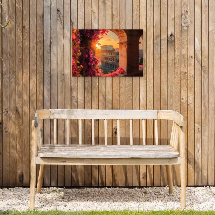 Buiten canvas - Colosseum - Rome - Roze Bloemen — 3