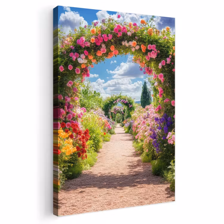 Buiten canvas - Doorkijk - Bloemen - Kleurrijk - Natuur — 1