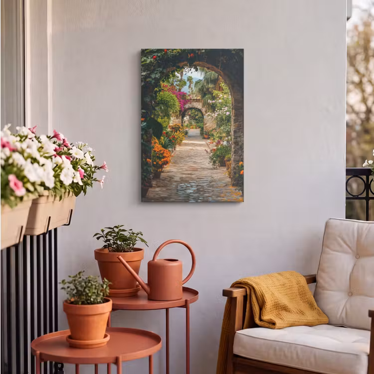 Buiten canvas - Doorkijk - Bloemen - Poort - Stenen — 4