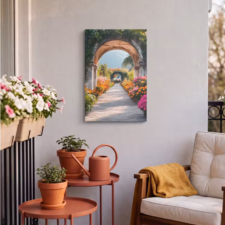 Buiten canvas - Doorkijk - Bloemen - Tropisch - Kleurrijk — 4