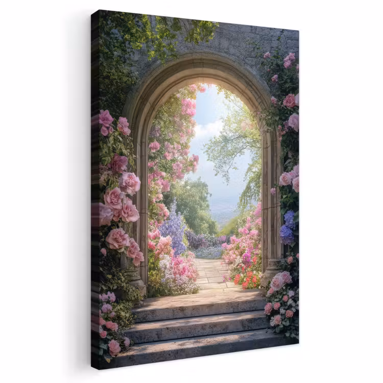Buiten canvas - Doorkijk - Rozen - Vintage - Bloemen — 1