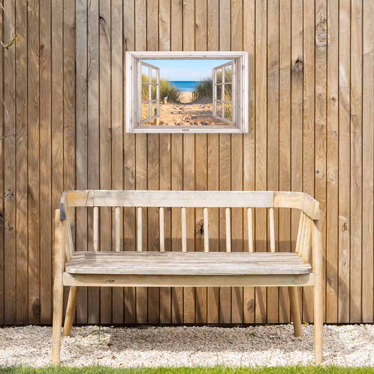 Buiten canvas - Doorkijk - Strand - Zee - Duinen - Zand - Water - Helmgras — 3