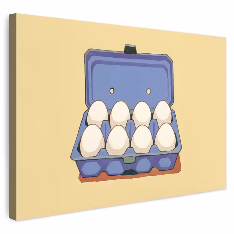Buiten canvas - Eieren - Doos - Minimalistisch - Blauw — 1