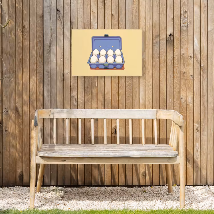 Buiten canvas - Eieren - Doos - Minimalistisch - Blauw — 3