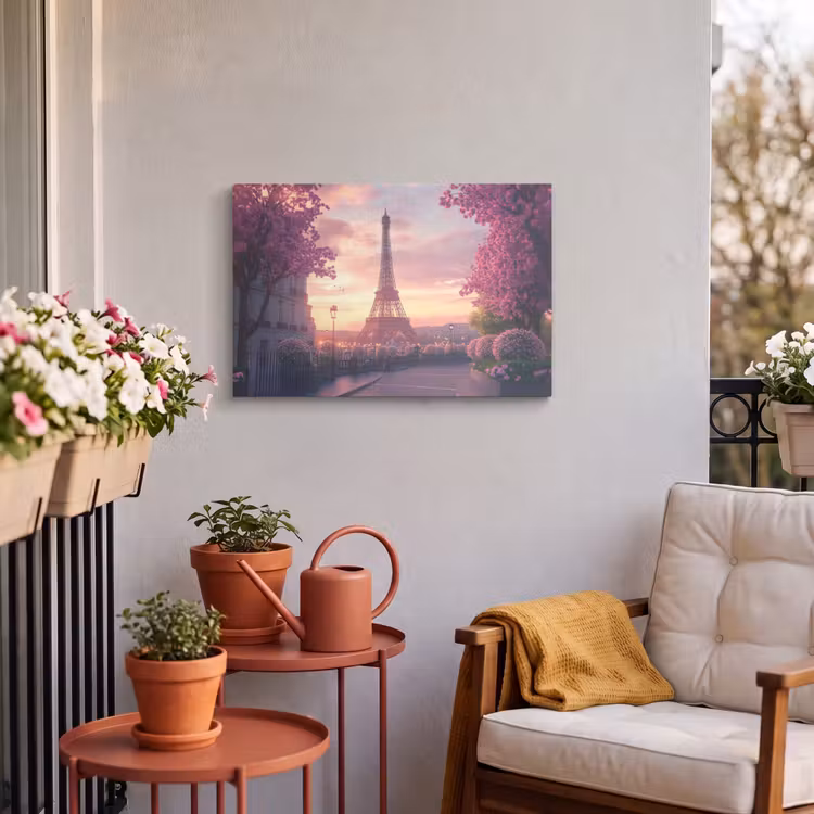Buiten canvas - Eiffeltoren - Parijs - Roze — 4