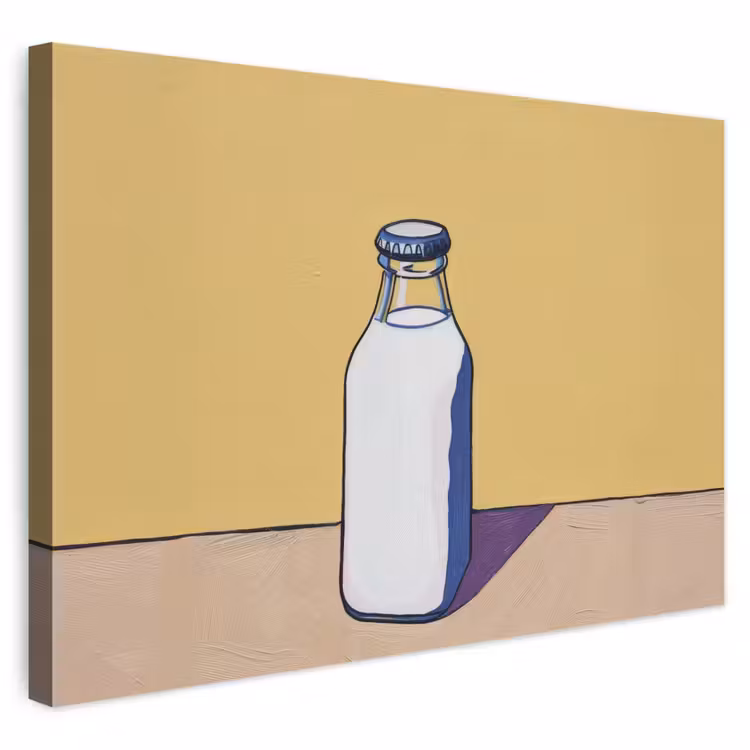 Buiten canvas - Glazen - Fles - Illustratie - Melk — 1
