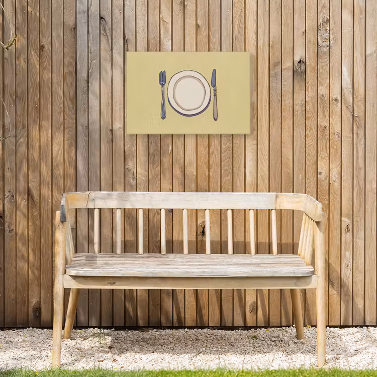 Buiten canvas - Illustratie - Bord - Bestek - Beige — 3