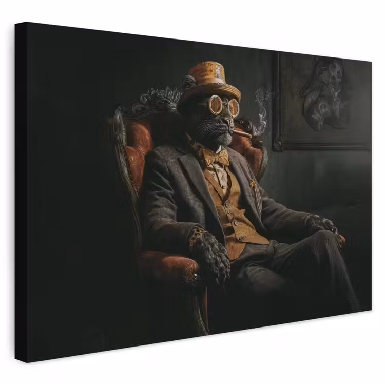 Buiten canvas - Kat - Pak - Oranje - Sigaar — 1