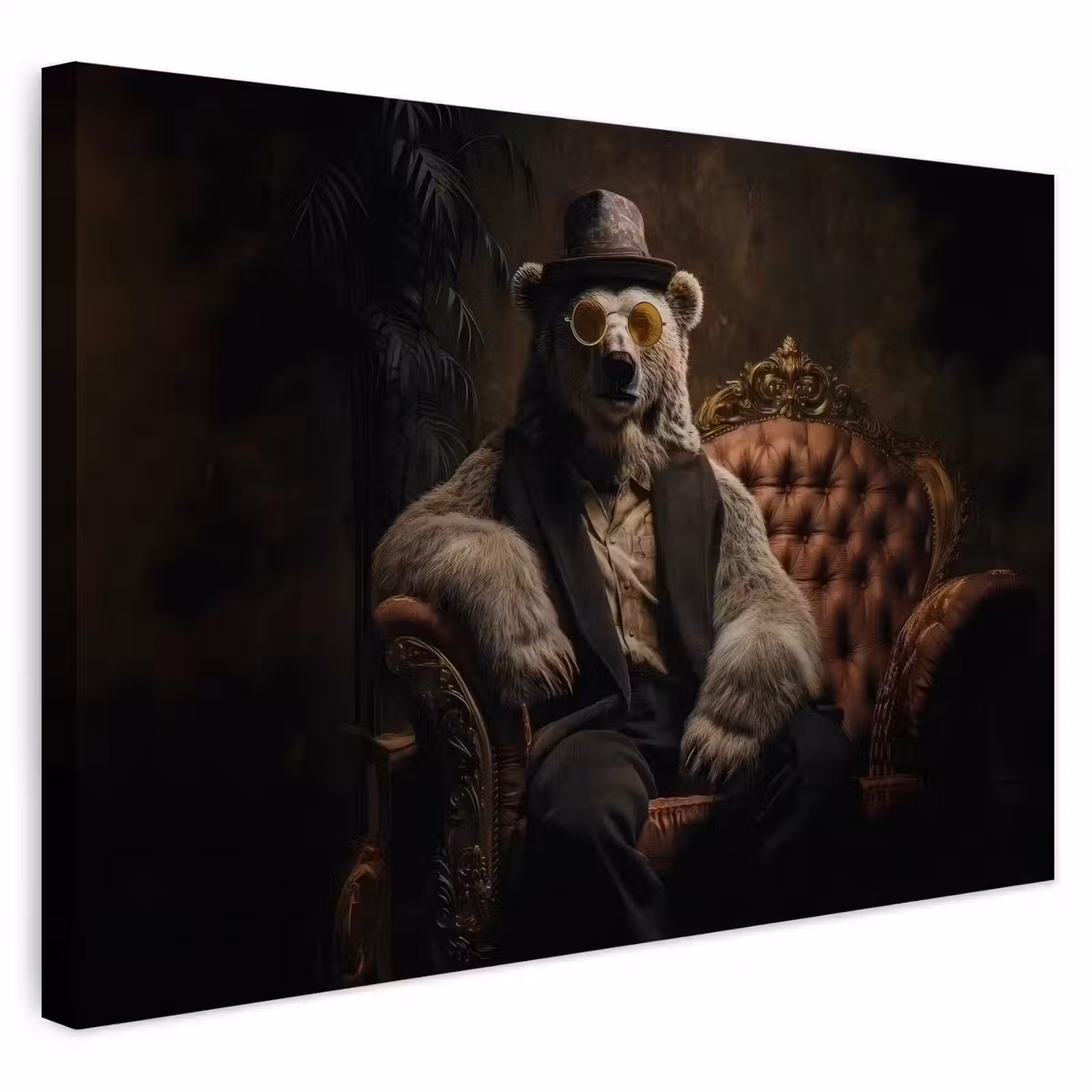 Buiten canvas - Ijsbeer - Hoed - Bril - Stoel — 1