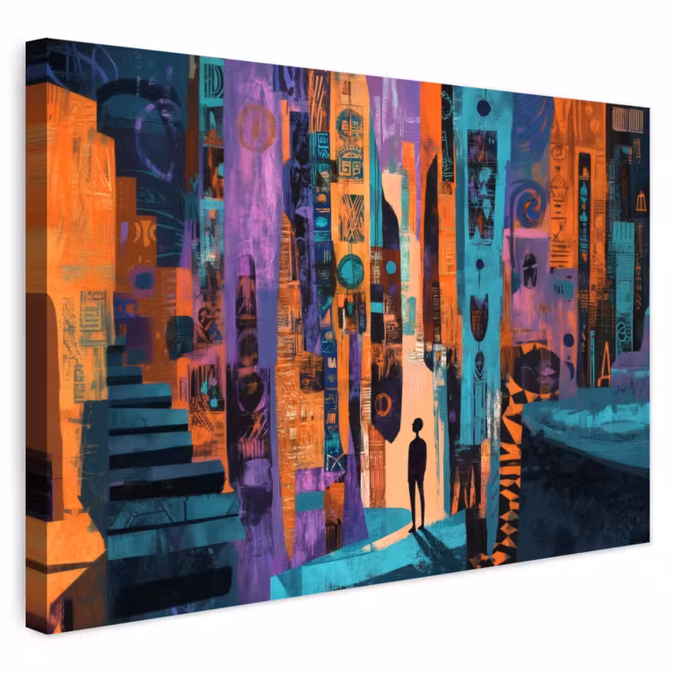 Buiten canvas - Abstract - Figuren - Kleurrijk — 1