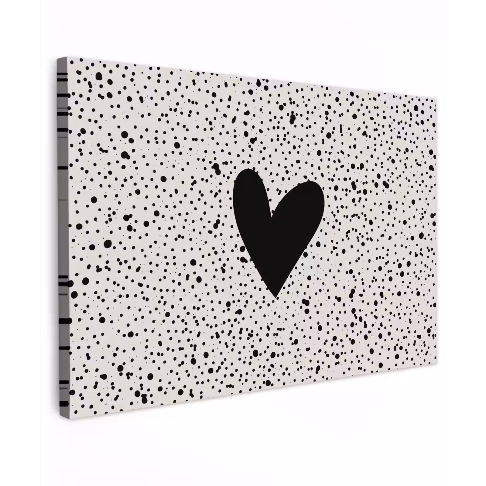 Buiten canvas - Hartje - Stippen - Beige — 1