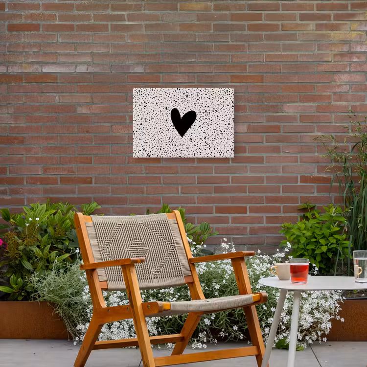 Buiten canvas - Hartje - Stippen - Beige — 2