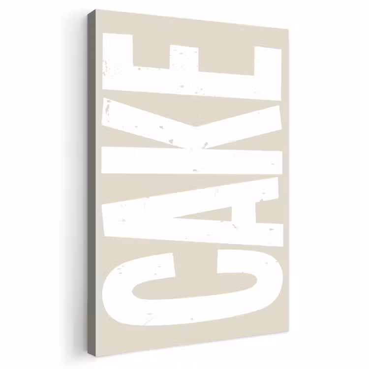 Buiten canvas - Cake - Woord - Japandi - Wit — 1