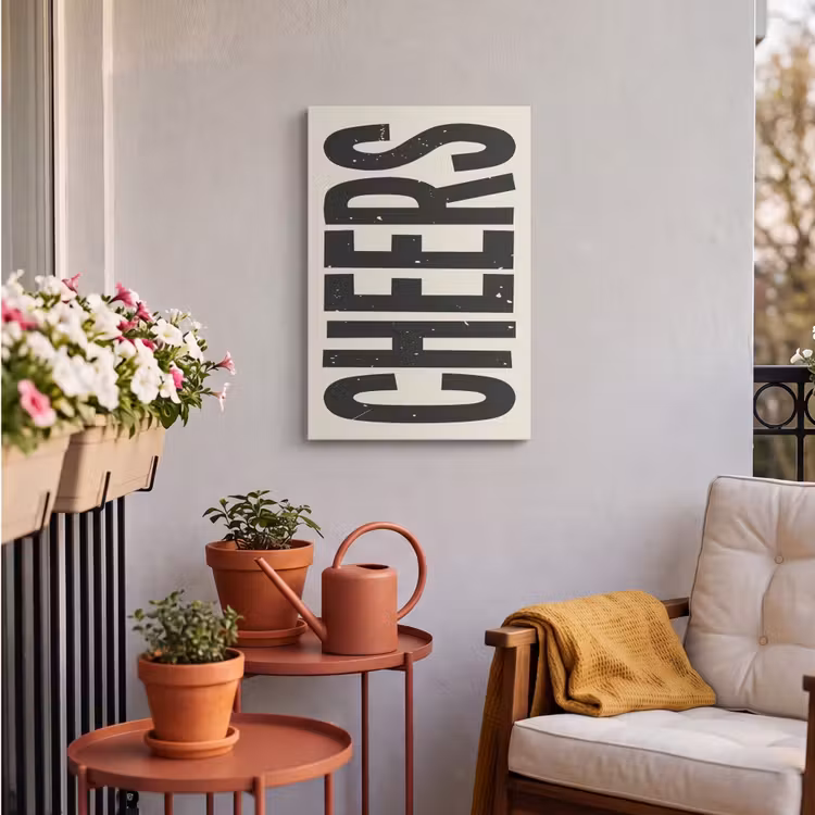 Buiten canvas - Cheers - Japandi - Zwart - Letters — 4