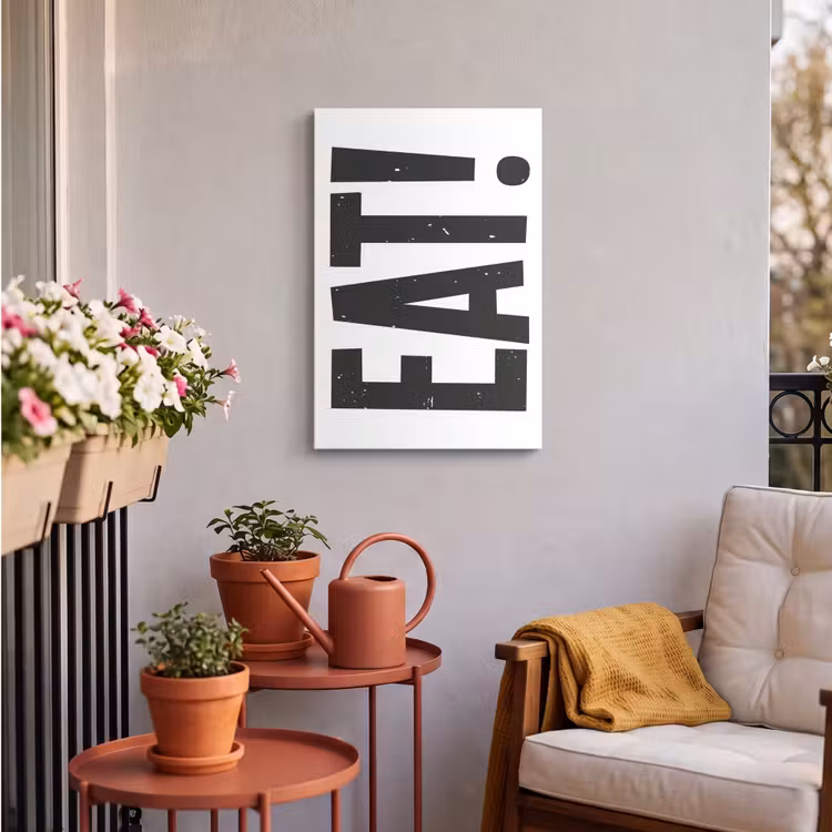 Buiten canvas - Decoratie - Eten - Zwart - Wit — 4