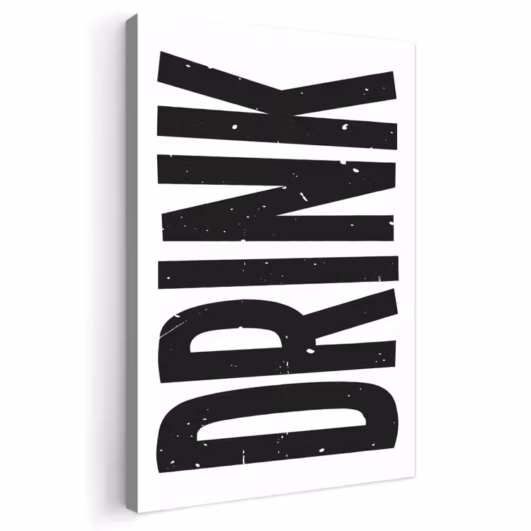Buiten canvas - Drink - Zwart - Wit - Decoratie — 1