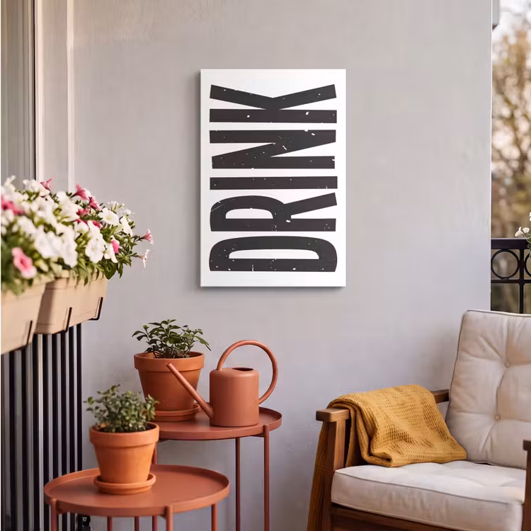 Buiten canvas - Drink - Zwart - Wit - Decoratie — 4