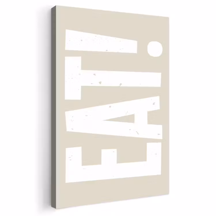 Buiten canvas - Eten - Decoratie - Beige - Wit — 1