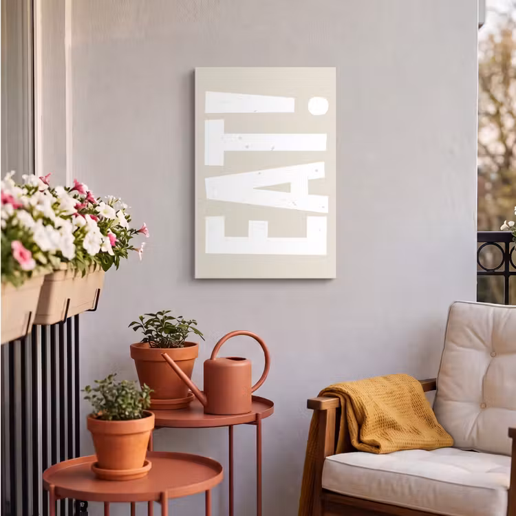 Buiten canvas - Eten - Decoratie - Beige - Wit — 4
