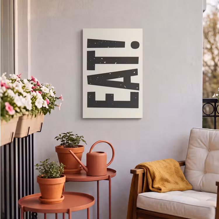 Buiten canvas - Eten - zwart - Japandi - Wit — 4