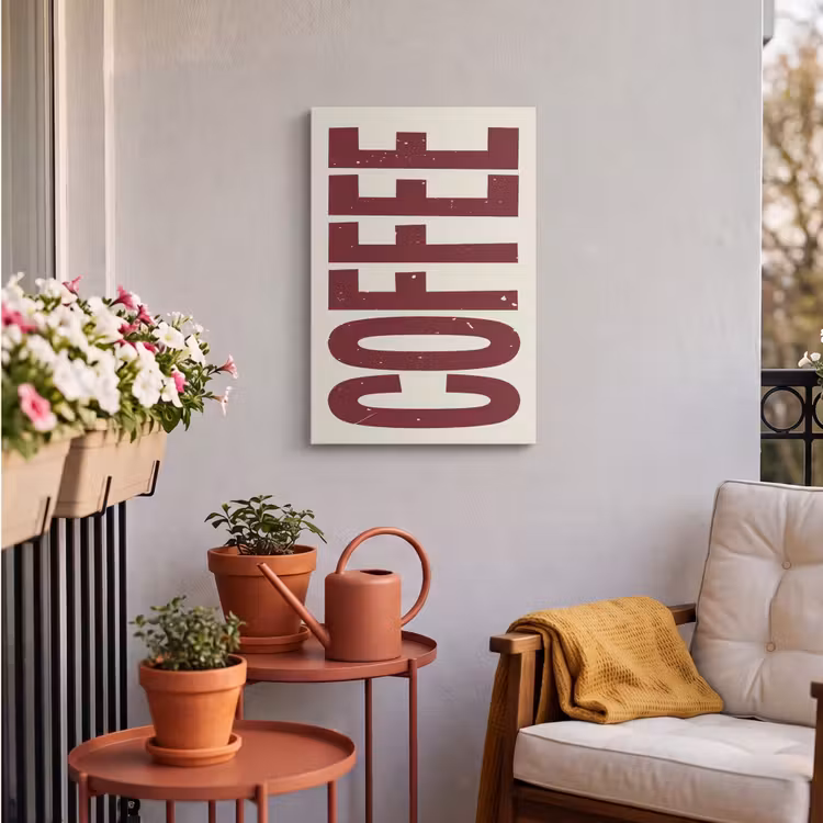 Buiten canvas - Koffie -Japandi - Rood - Vintage — 4