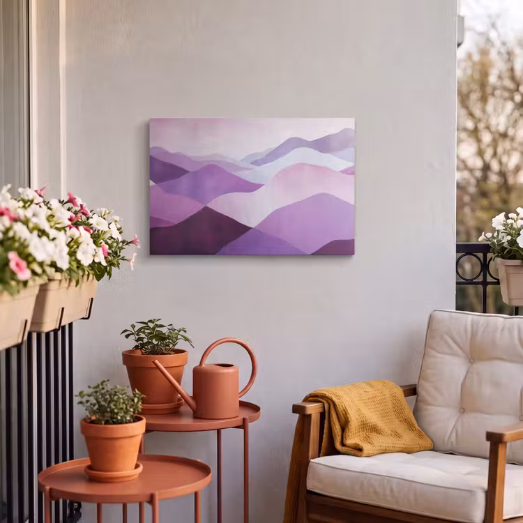 Buiten canvas - Abstract - Heuvels - Landschap - Paars — 4