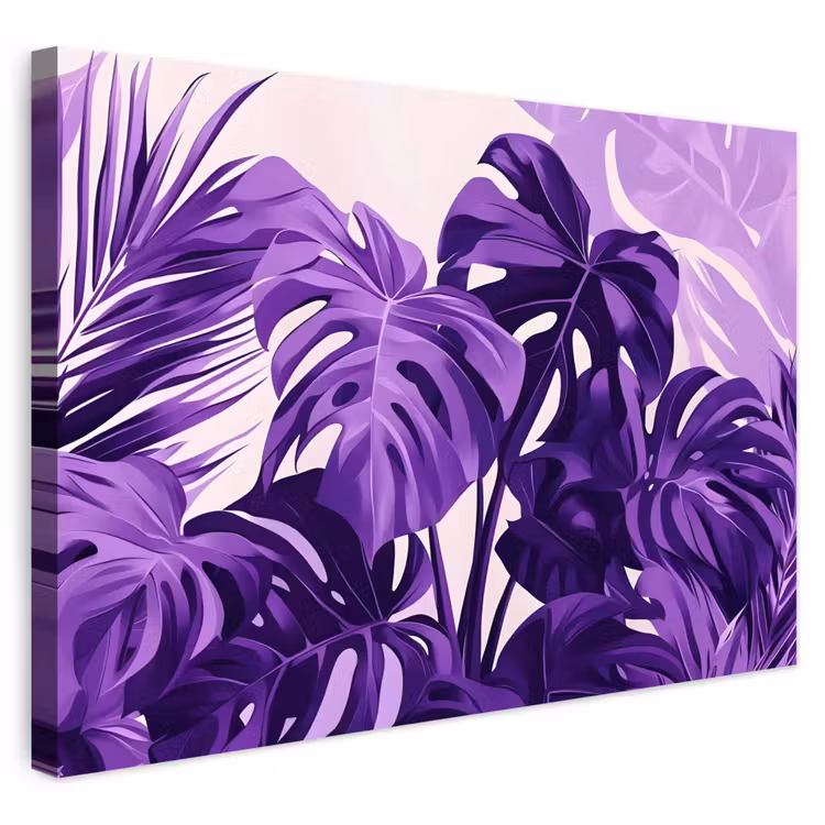 Buiten canvas - Bladeren - Paars - Tropisch - Abstract — 1