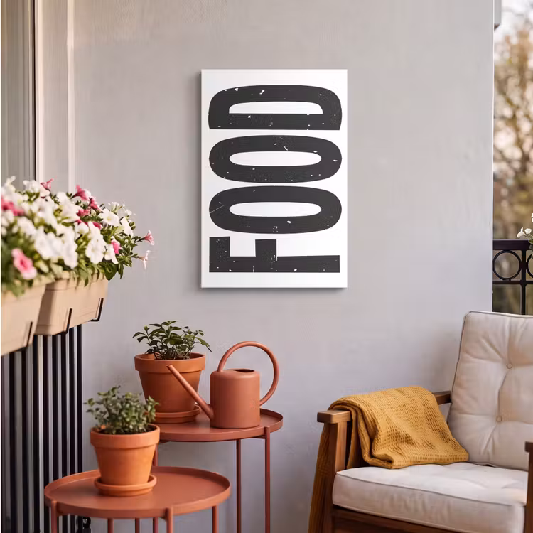 Buiten canvas - Food - Zwart - Wit - Decoratie — 4