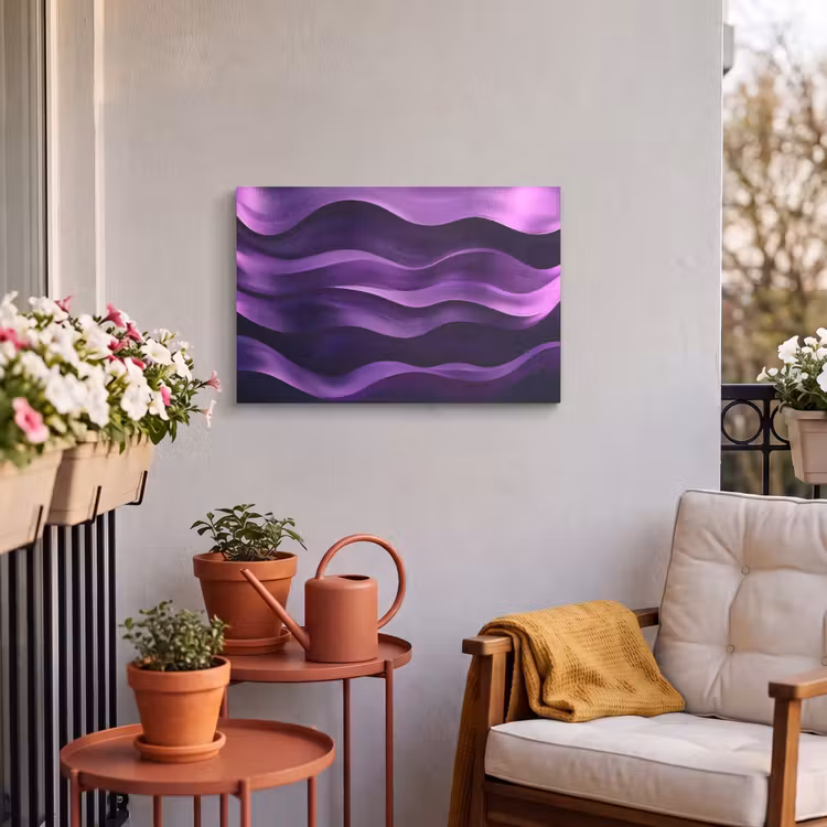 Buiten canvas - Golven - Abstract - Paars — 4
