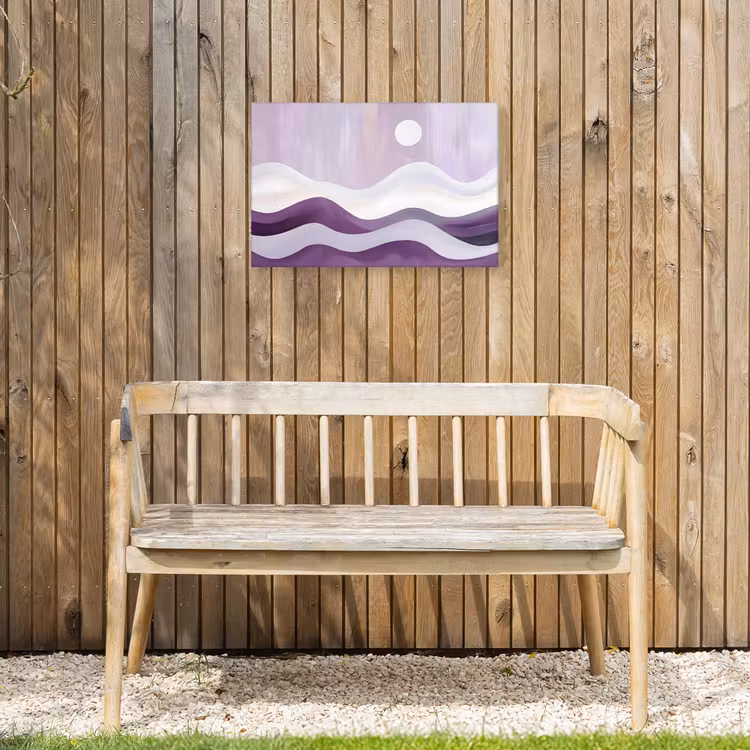 Buiten canvas - Golven - Heuvels - Abstract - Paars — 3