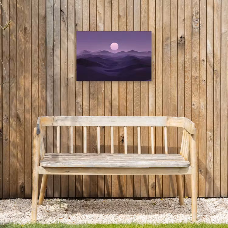 Buiten canvas - Heuvels - Paars - Mist - Zon — 3