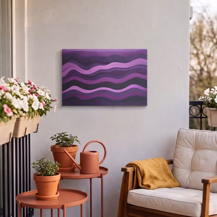 Buiten canvas - Lijnen - Golven - Paars - Abstract — 4
