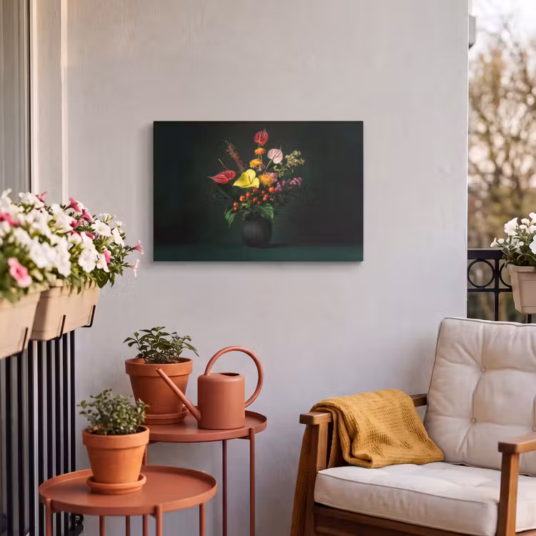 Buiten canvas - Bloemen - Vaas - Zwart — 4