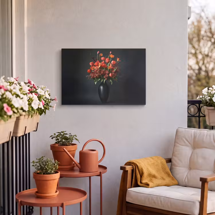 Buiten canvas - Boeket - Tulpen - Vaas - Rood — 4