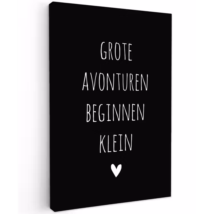 Buiten canvas - Grote avonturen beginnen klein - Quotes - Spreuken — 1